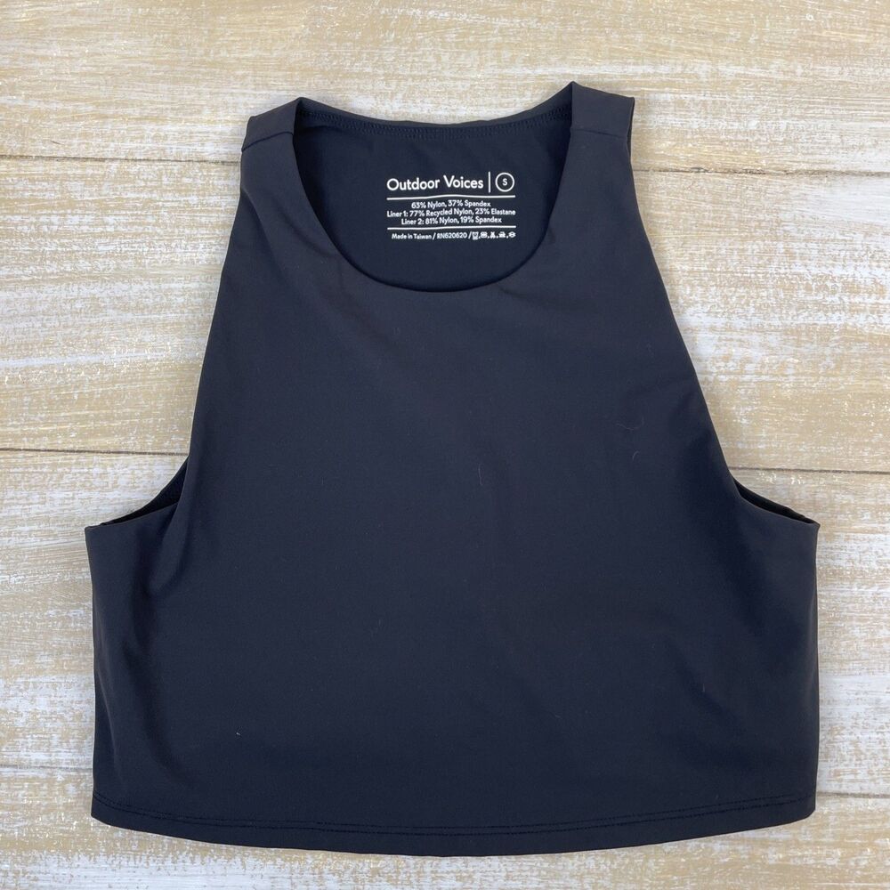 Outdoor Voices Crop Top Sports Bra Size S Black